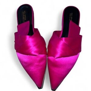 Via Spiga Fuchsia Satin Mules